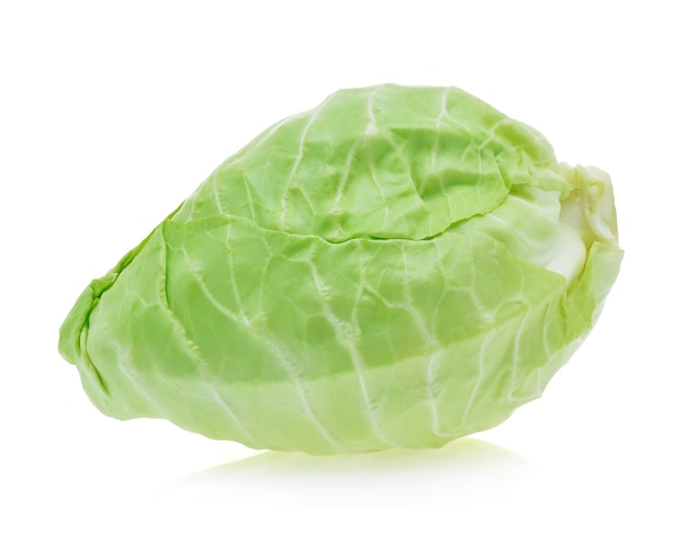 Pointed cabbage isolated on white background