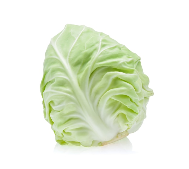 Pointed cabbage isolated on white