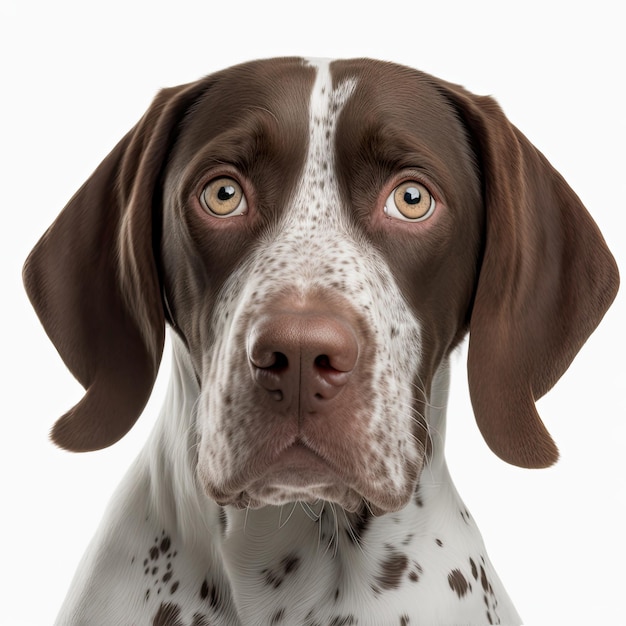 Pointers German Shorthaired dog isolated on white background Generative AI