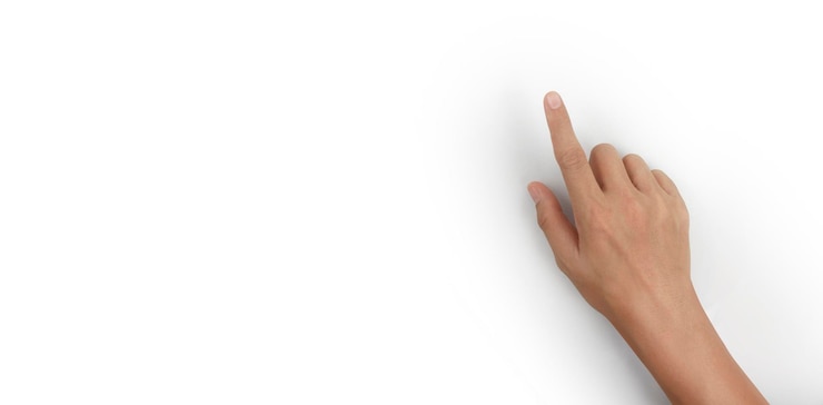 Photo pointing at something closeup of a hand