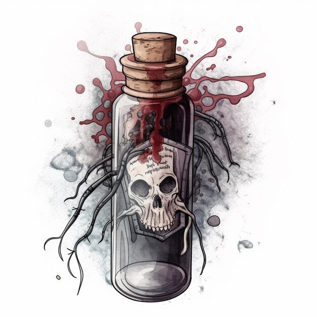 Photo poison potion bottle illustration