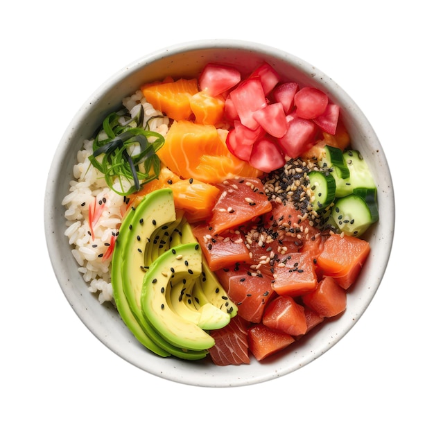 Pok Bowl On White Plate On White Background