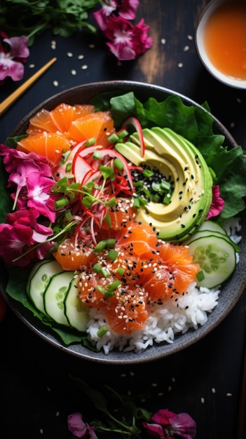 Poke Bowl Colorful Fresh Healthy HawaiianInspired Bowl