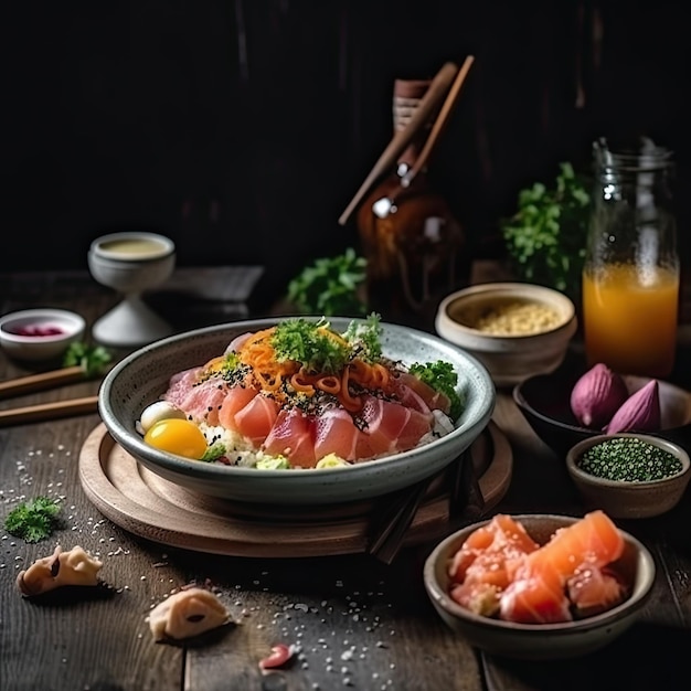 Poké bowl met gezond eten