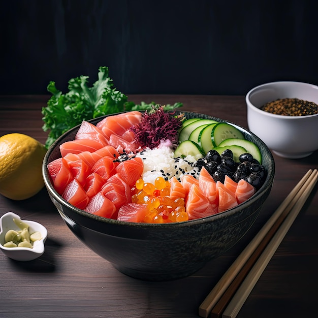 Poké bowl met gezond eten