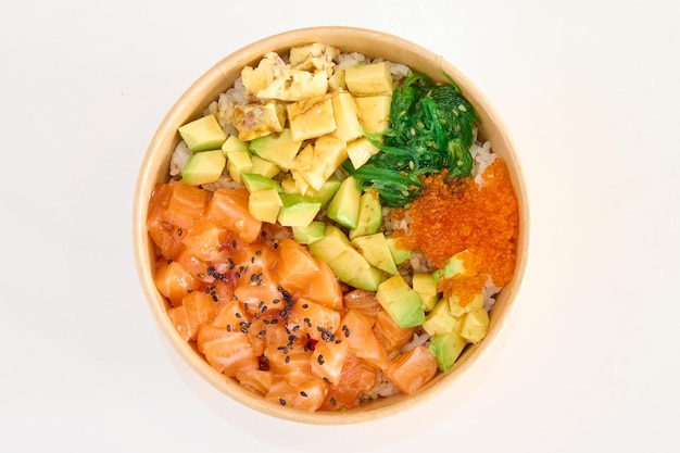 poke with salmon and avocado