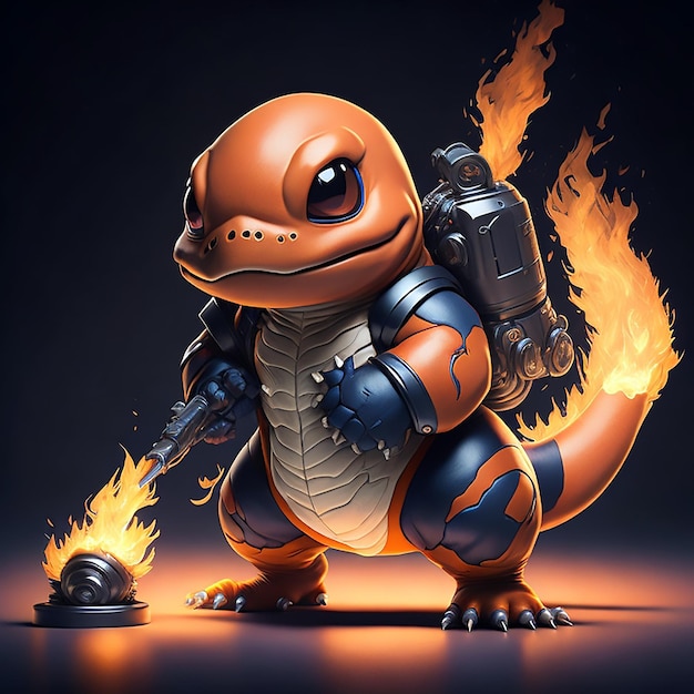 Pokemon charmander met vuur