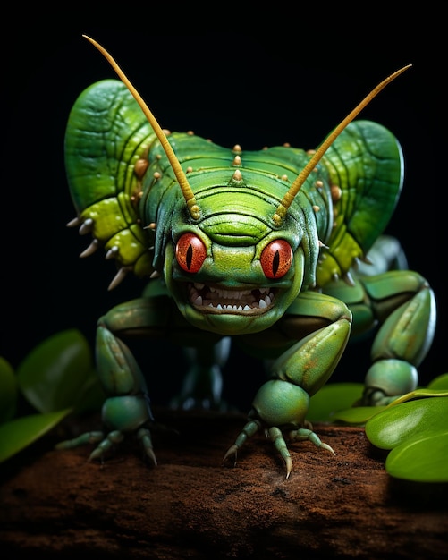 Photo pokemon style caterpie earth element