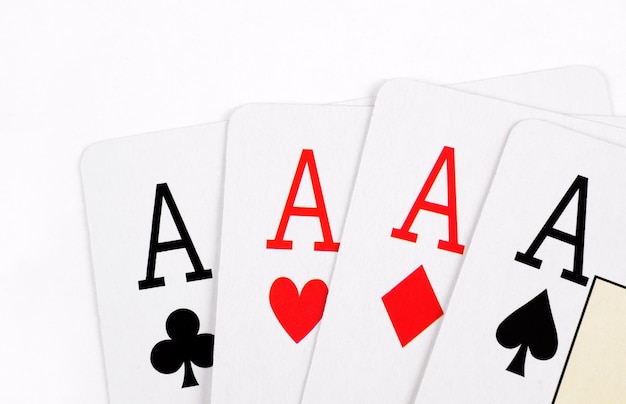 Photo poker aces.gambling background with poker cards.poker aces.