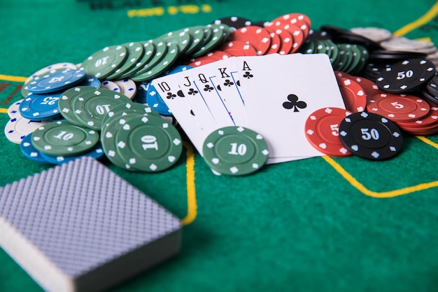 Poker chips and cards