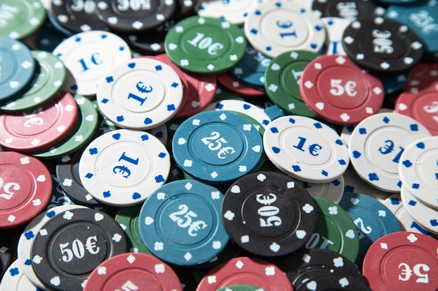 Poker chips Concept of gambling