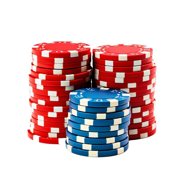 Photo poker chips isolated on white background