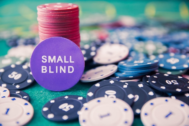 Poker chips and the small blind chip