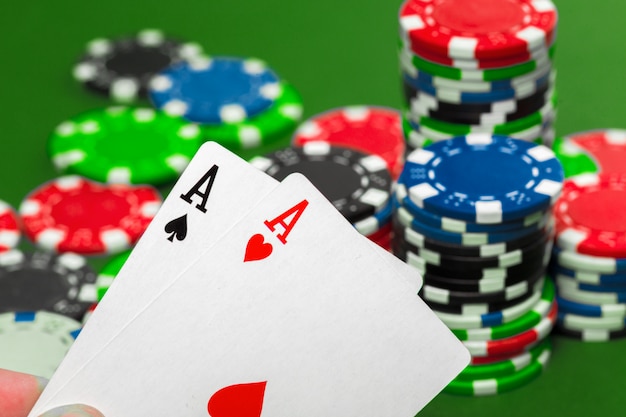 Poker chips on the table