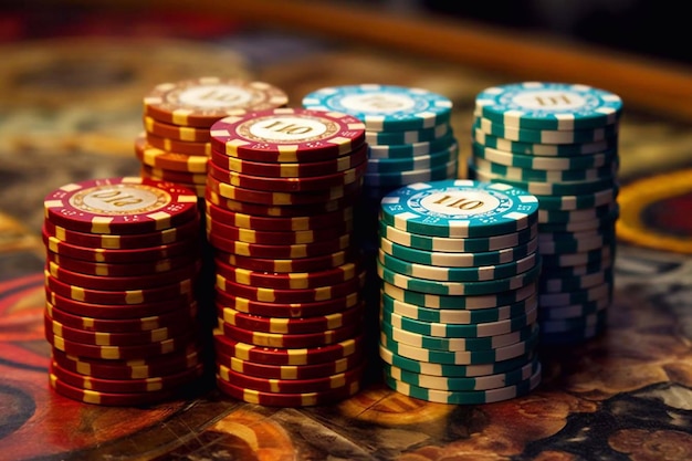 Poker chips Win Casino spellen Weddenschappen Generatieve AI