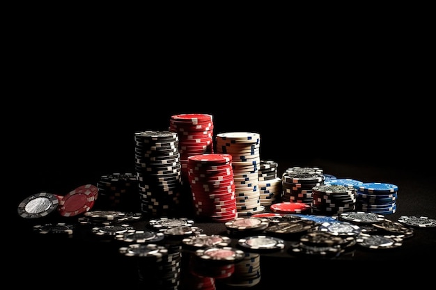 Poker chips with background