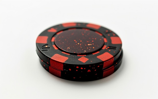 Photo poker dealer button dynamics on white background