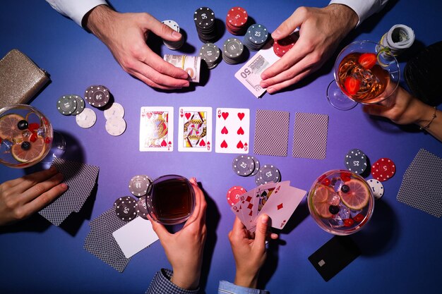 Photo poker game and gambling business top view