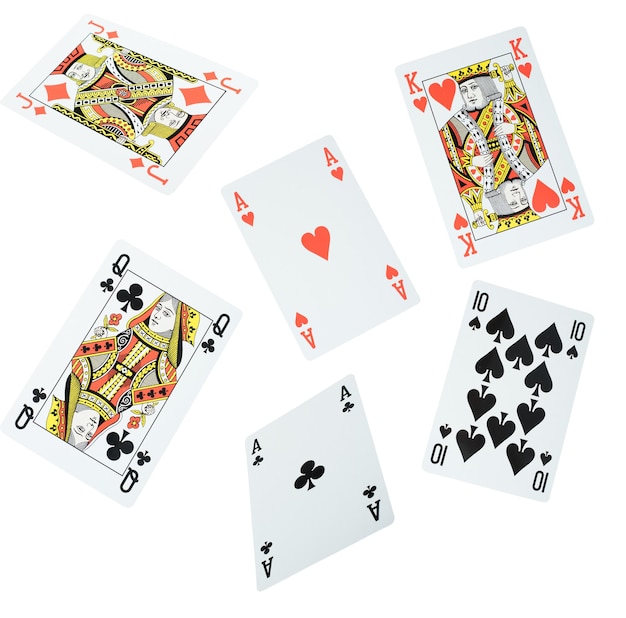 Photo poker playing cards gambling and betting concept