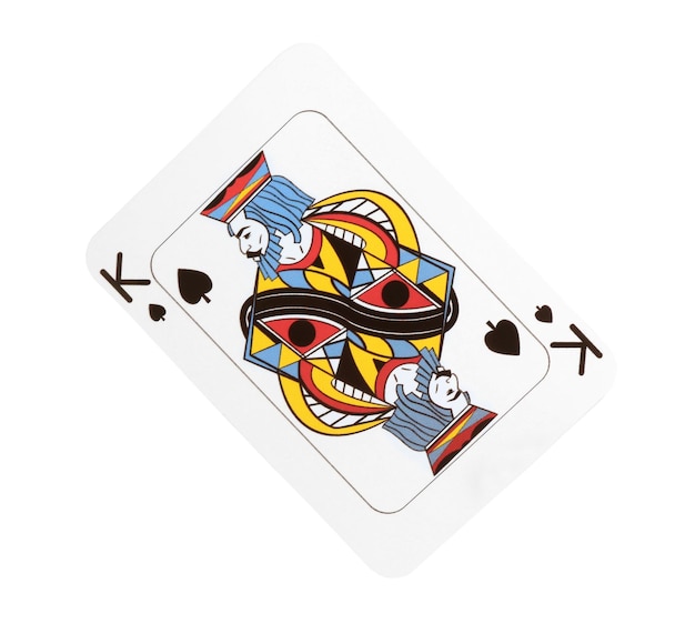 Poker spel Een speelkaart geïsoleerd op wit