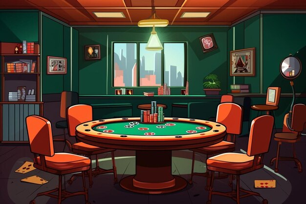 poker table casino background vector illustration