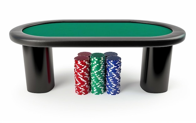 Pokertafel voelde voor hoge inzet op witte achtergrond