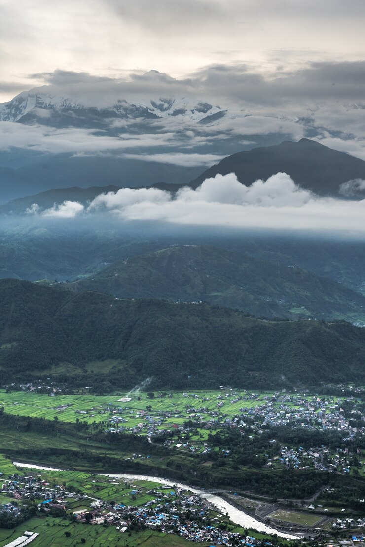 Pokhara bergen Katmandu Himalayans