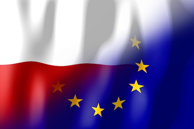 Poland and European Union flags