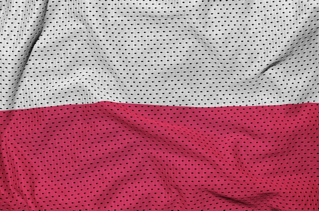 Poland flag printed on a polyester nylon sportswear mesh fabric