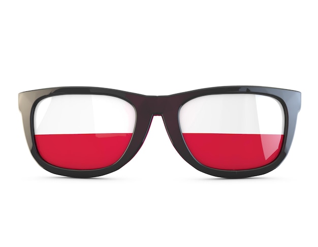 Poland flag sunglasses 3D Rendering