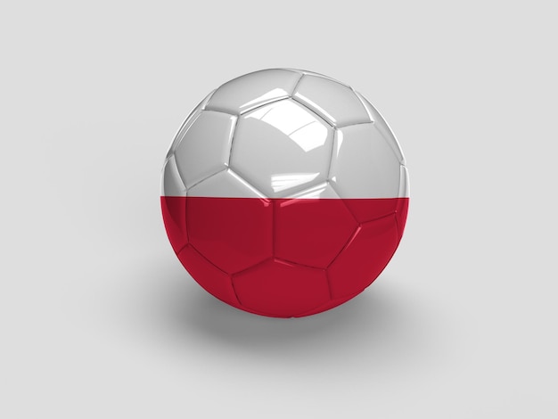 poland football flag 3d illustration