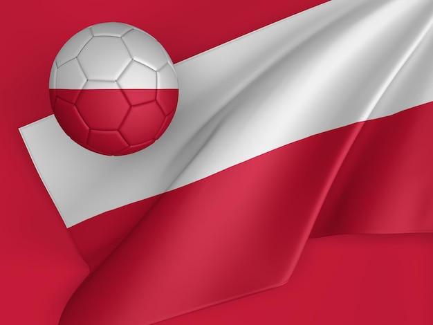 poland football flag 3d illustration