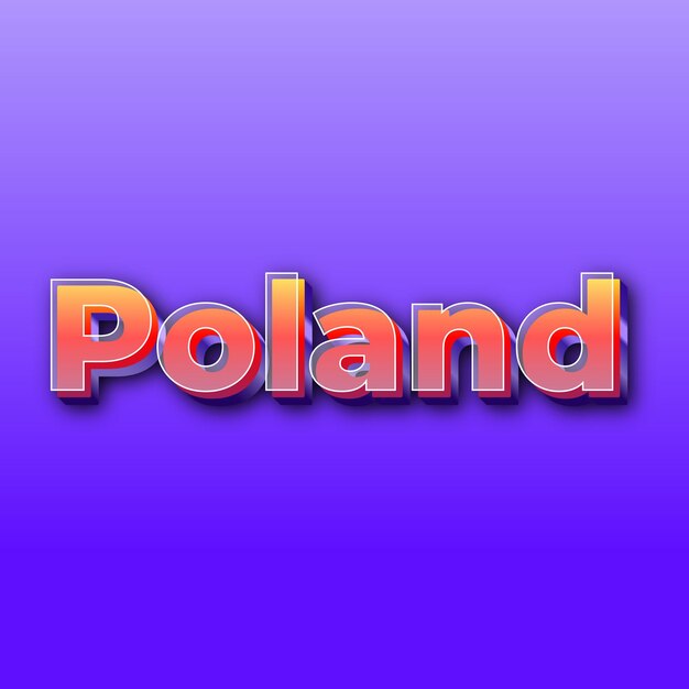 Polandtext effect jpg gradient purple background card photo