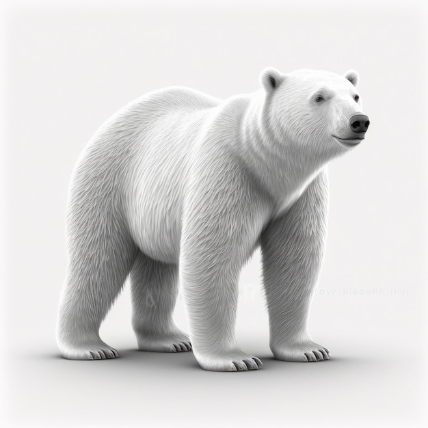 Polar bear 3d model preview item for sale Generative AI