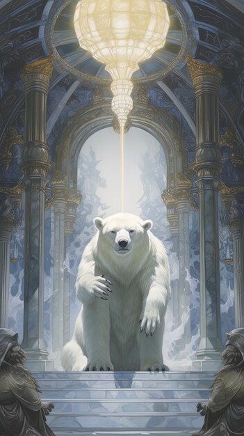 polar bear in a castle