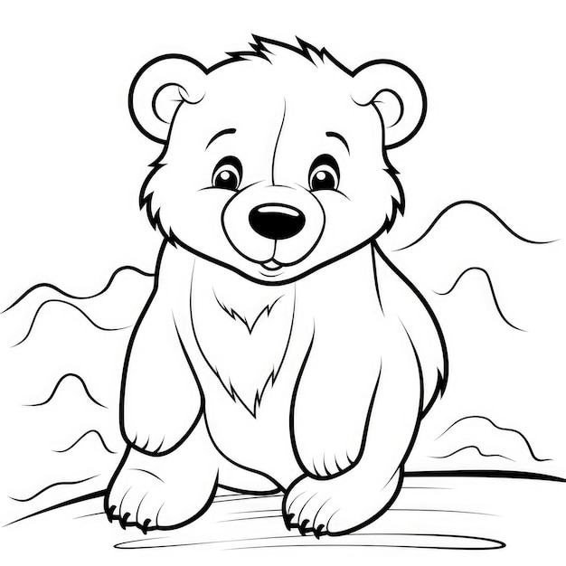 Фото Развлечение с белым медведем яркая детская раскраска со смелыми мультяшными рисунками на белоснежной спине