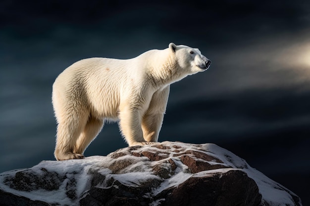 서식지에 있는 북극곰