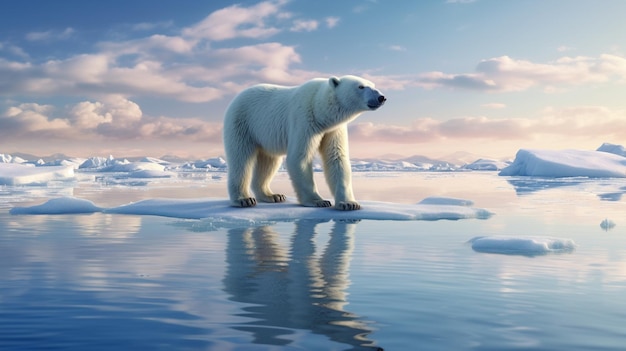 Polar bear on an ice floe