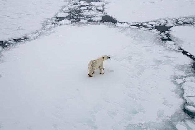 Polar Bear on ice global warming concept