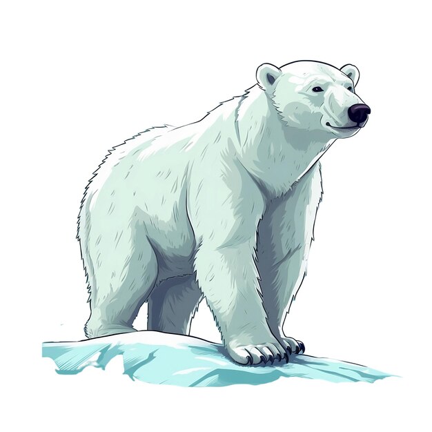 polar bear on ice rock