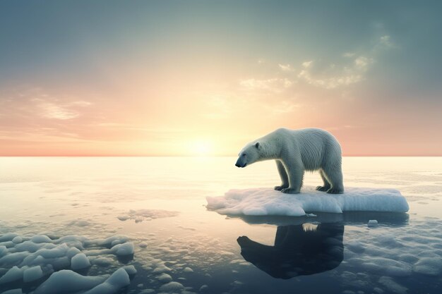 polar bear on ice