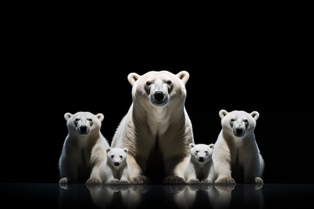 孤立した白い背景の北極クマ 動物