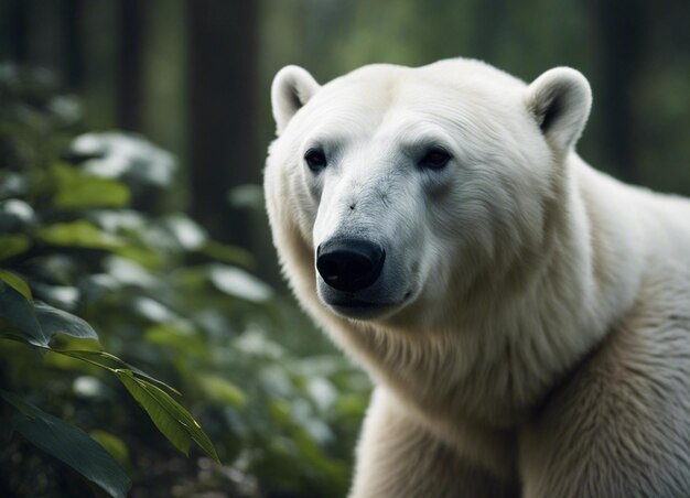 Foto un orso polare nella giungla