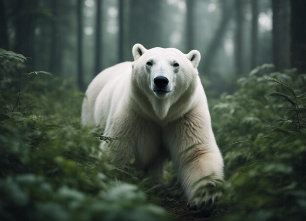 Photo a polar bear in jungle