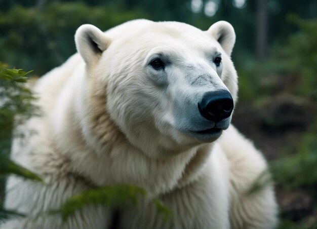 Foto un orso polare nella giungla