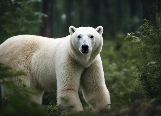 Foto un orso polare nella giungla