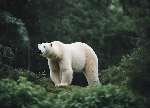 Photo a polar bear in jungle