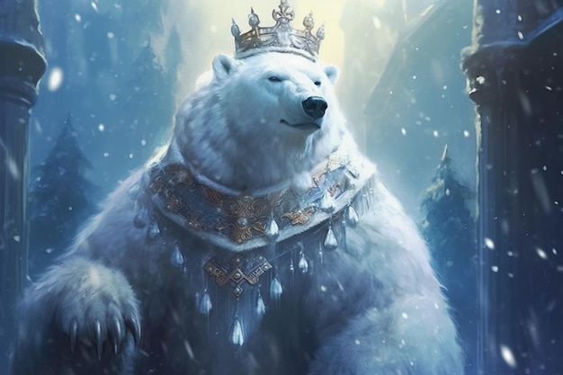 polar bear king Generative Ai