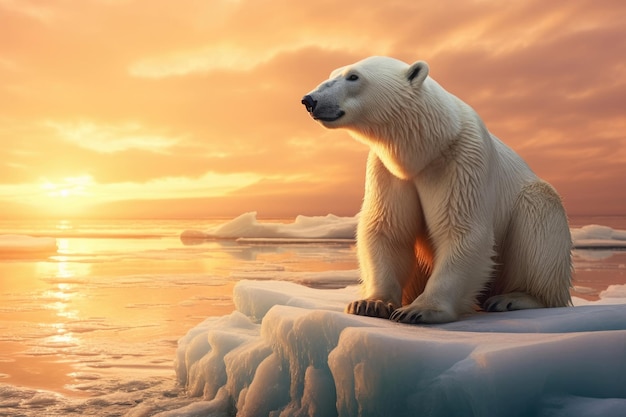 Polar bear at the North Pole