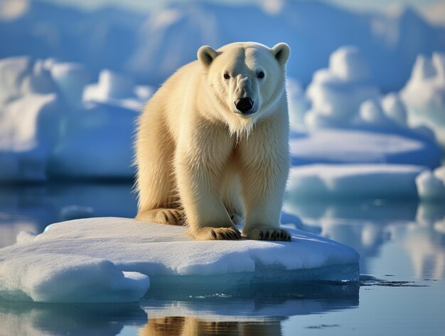 Polar bear on the pack ice north of Svalbard Arctic Norway